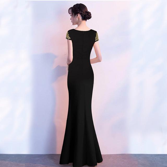 Thời trang của phụ nữ váy dự tiệc bầu không khí duyên dáng chủ nhà dài váy đuôi cá e váy dài của phụ nữ tiệc thời trang thanh lịch trang nghiêm bầu không khí chủ nhà dài xẻ đuôi cá váy dạ hội váy 8.12
