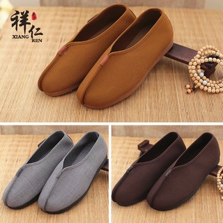 僧鞋 道士鞋Giày tu sĩ tốt lành giày sle hạt arhat dành cho nam và nữ gân bò đáy trơn mài mòn chống mài mòn祥仁僧鞋单鞋 罗汉鞋 男女透气僧人和尚鞋子 牛筋底防滑耐磨
