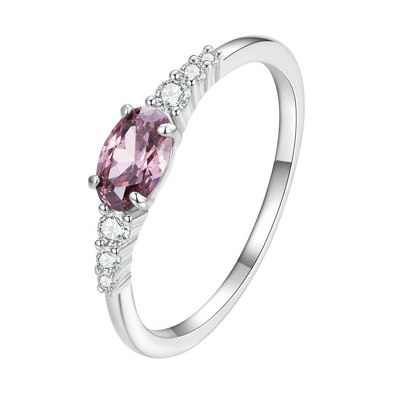 Nhẫn Bamoer bằng bạc 925 đính đá zircon nhiều cỡ tùy chọn thời trang cho cặp đôi
