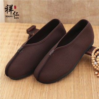 僧鞋 道士鞋Giày tu sĩ tốt lành giày sle hạt arhat dành cho nam và nữ gân bò đáy trơn mài mòn chống mài mòn祥仁僧鞋单鞋 罗汉鞋 男女透气僧人和尚鞋子 牛筋底防滑耐磨