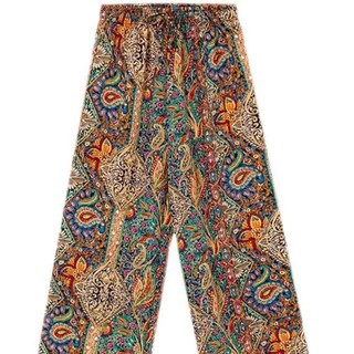 Đặt hàng Mùa Hè Mỏng Phong Cách Mực Tranh Tie-Dye Thường Ngày Lau Quần Ống Rộng iNS Rời Thẳng Hoa Phượng Hoàng Phong Cách Dân Tộc Quần