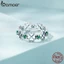 BAMOER Nhẫn bạc 925 HìNh Cỏ Bốn Lá ThờI Trang