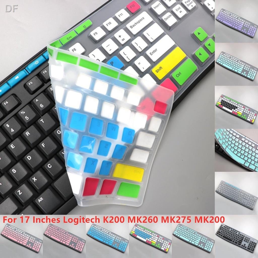 Pellicola Protettiva In Silicone Per Tastiera Logitech MK270 MK275 MK295 - Layout USA - Blu Sfumato - 5