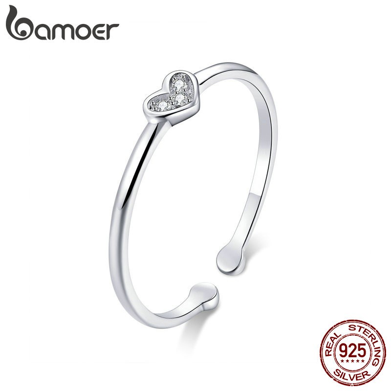 Nhẫn Bamoer bằng bạc 925 bạch kim thời trang
