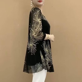 ✿ đồ bộ nữ trung niên ✿ quần áo trung niên nữ quần áo trung niên cho mẹ có hàng sẵn Áo Thun Tay Lửng Phối Lưới Thời Trang Mùa Hè Cho Mẹ Và Bé#Áo Kiểu Cổ Tròn Hở Nửa Đế Cỡ Nhỏ Thời Trang Cao Cấp Dành Cho Phụ Nữ Trung Niên 39
