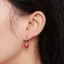 Bamoer Hoa Tai bạc 925 Hình Trái Tim Đỏ Cho Nữ