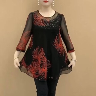 ✿ đồ bộ nữ trung niên ✿ quần áo trung niên nữ quần áo trung niên cho mẹ có hàng sẵn Áo Thun Tay Lửng Phối Lưới Thời Trang Mùa Hè Cho Mẹ Và Bé#Áo Kiểu Cổ Tròn Hở Nửa Đế Cỡ Nhỏ Thời Trang Cao Cấp Dành Cho Phụ Nữ Trung Niên 39