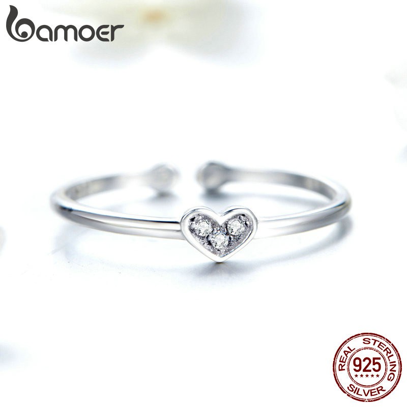 Nhẫn Bamoer bằng bạc 925 bạch kim thời trang
