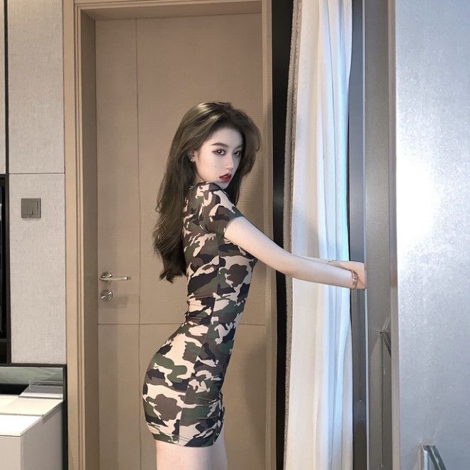 Đầm Tay Ngắn Ôm Eo Họa Tiết Rằn Ri Thời Trang Mùa Hè Hàng Mới Dành Cho Bạn Nữ