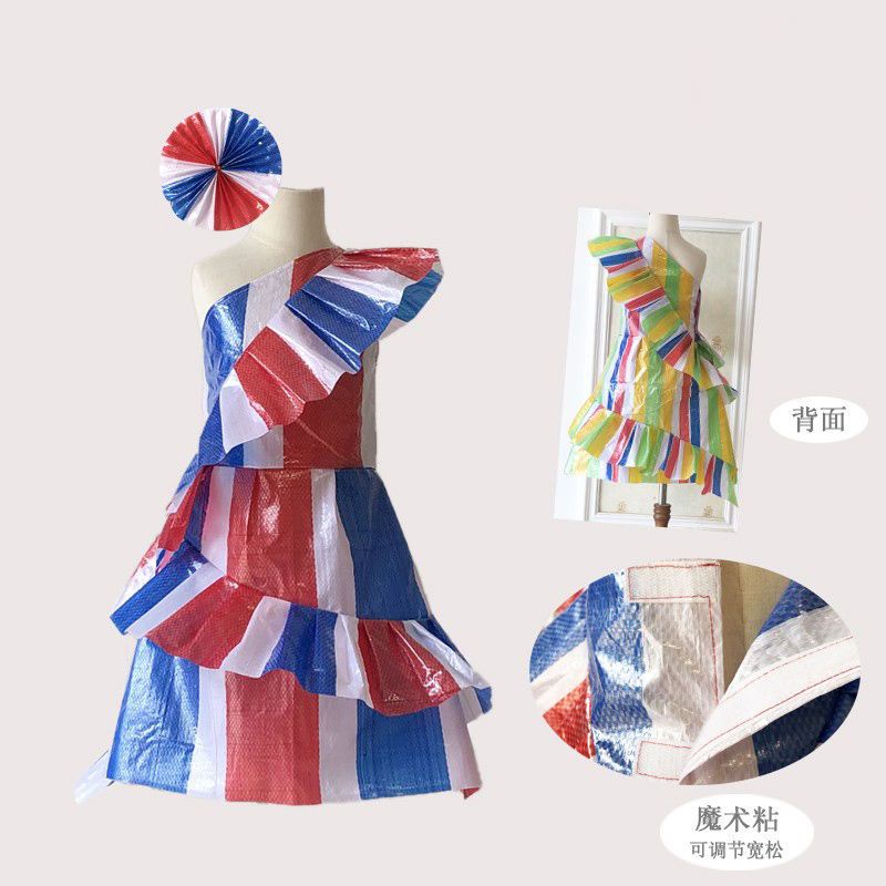 Túi dệt nhựa thủ công và sáng tạo cho các chương trình thời trang thân thiện với môi trường trẻ em. Kinderg.