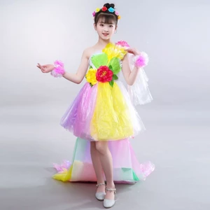儿童环保服装手工制作塑料衣服幼儿园环保衣服走秀亲子时装秀演出Phụ Kiện Bảo Vệ Môi Trường Cho Trẻ Em pro 9.18 Bằng Nhựa Làm Thủ Công