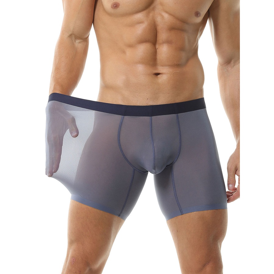 Quần Lót Boxer Vải Lụa Lạnh Mỏng Thoáng Khí Nhanh Khô Cỡ Lớn Thời Trang Mùa Hè Cho Nam