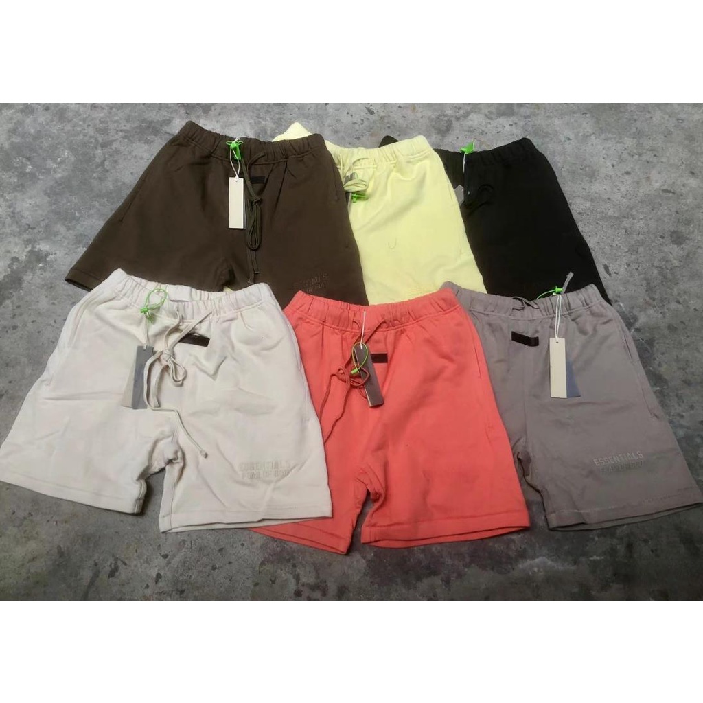 Bán Hàng có sẵn Thời trang Phong cách mới ESSENTIALS FEAR OF GOD Sản phẩm mới Flocking Letter Quần short thông thường