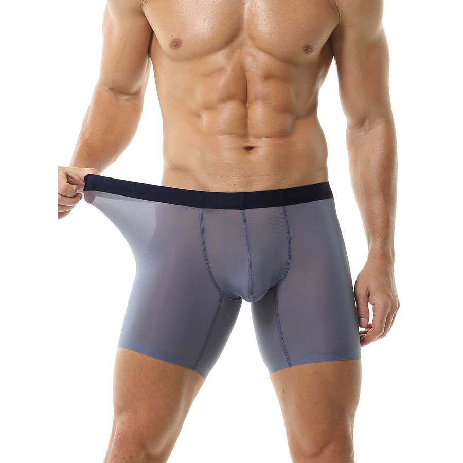 Quần Lót Boxer Vải Lụa Lạnh Mỏng Thoáng Khí Nhanh Khô Cỡ Lớn Thời Trang Mùa Hè Cho Nam