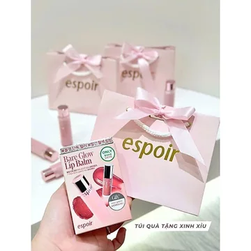 Set Quà 20/10 - Set Son Espoir Bare Glow màu Pinch Rose ( 1 son dưỡng +1 son tint mini + túi giấy)