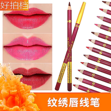 Hình Xăm Đặc Biệt Môi Lót 12 Màu Mờ Chống Thấm Nước Không Phai Màu Nhung Son Môi Bút Hoa Hồng Đậu Đỏ Dán Blush Bút Trang Điểm