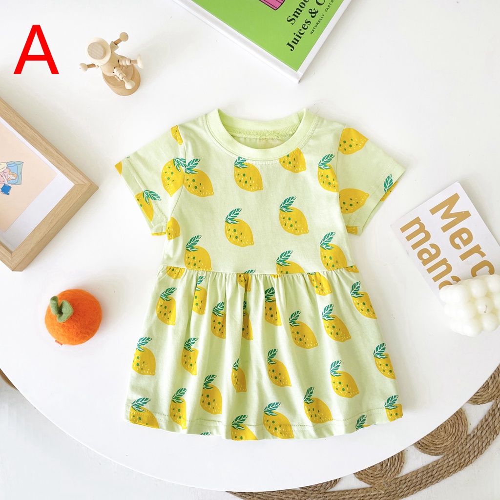 Mô tả Đầm mùa hè SANLUTOZ tay ngắn họa tiết xinh xắn thời trang bé gái - 5
