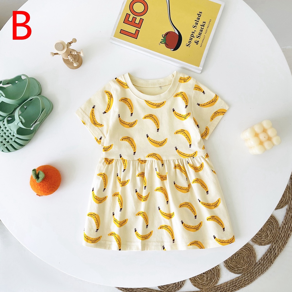 Mô tả Đầm mùa hè SANLUTOZ tay ngắn họa tiết xinh xắn thời trang bé gái - 6