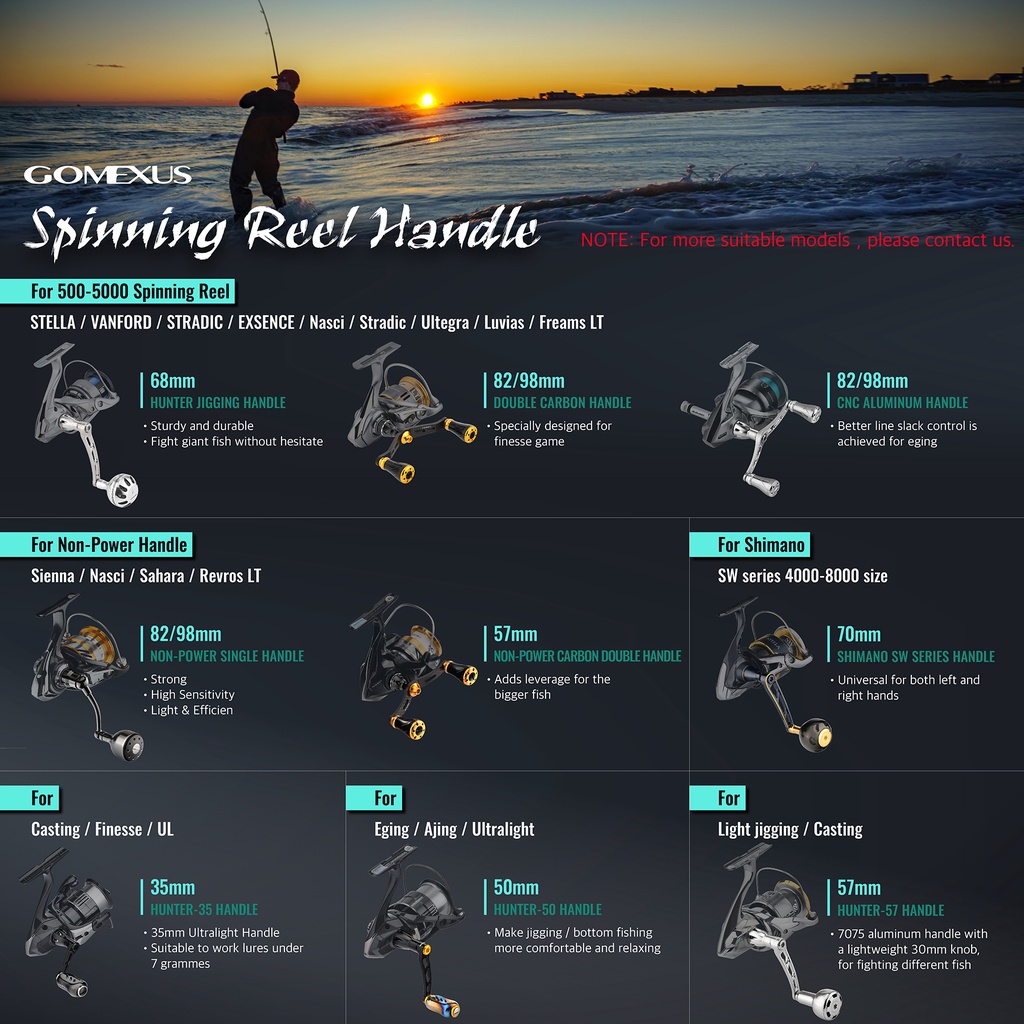 Mô tả Trục tay cầm GOMEXUS Emeraldas Spheros chống rơi để câu cá mực ban đêm cho máy câu Shimano Daiwa R4 - 2