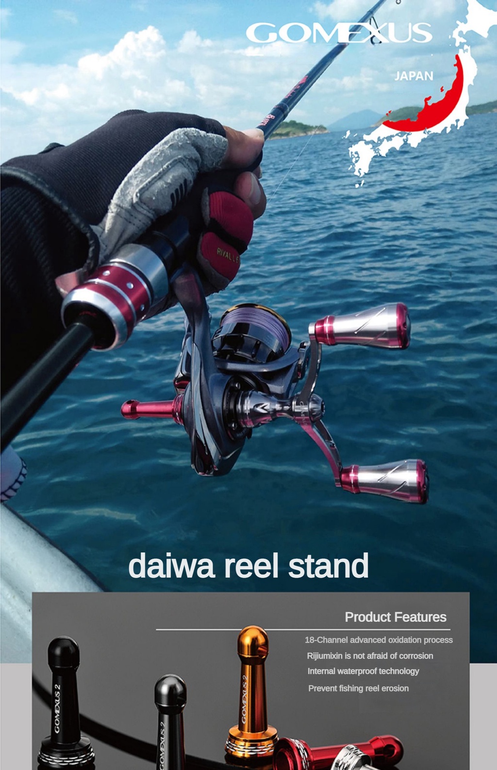Mô tả Giá đỡ máy câu GOMEXUS R2 42mm thích hợp cho BG Finesse LT Daiwa Peen Battle Conflict Spinning - 2
