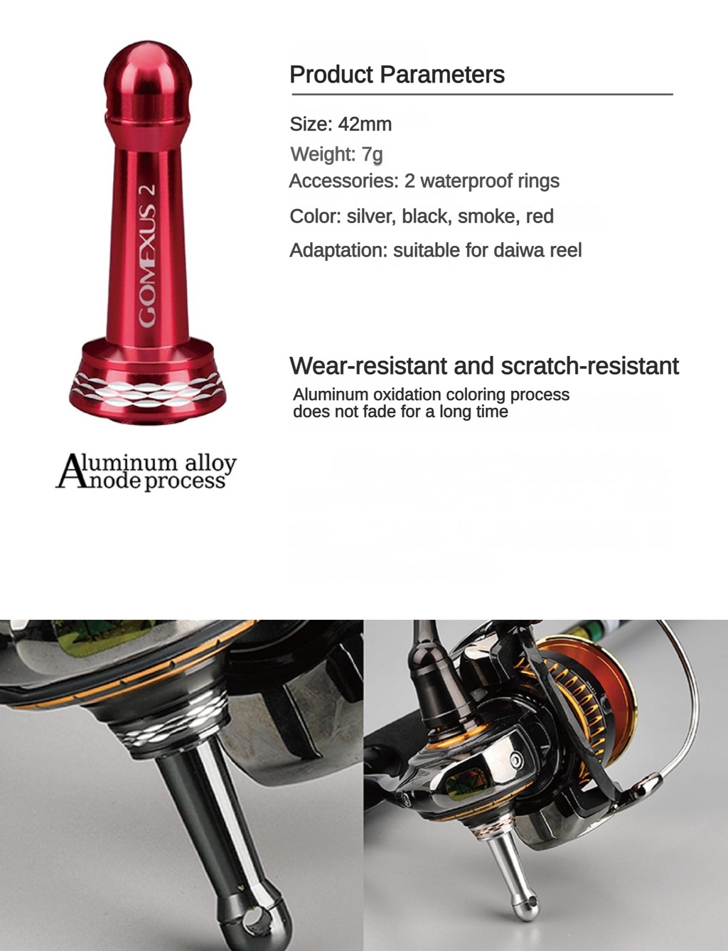 Mô tả Giá đỡ máy câu GOMEXUS R2 42mm thích hợp cho BG Finesse LT Daiwa Peen Battle Conflict Spinning - 6