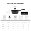 【Giá thấp lịch sử toàn shop】JEETEE Nồi Sữa Chống Dính Đá Maifan 16/18/20cm Màu Xám Có Nắp, Nấu Ăn Dặm Cho Bé, Dùng Cho Bếp Từ & Bếp Gas