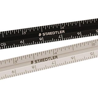 STAEDTLER 561 Thuoc Tam Giac Nhom Sieu Mong 15cm/6 Ti Le Thu Nho/Bac va Den/Nhat Ban/8g
