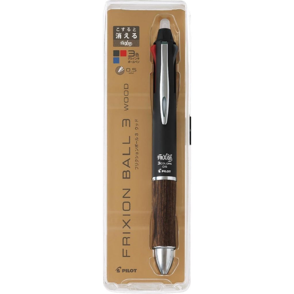 PILOT FriXion Ball 3 Wood LKFB-2SEF/But Bi 3 Mau Xoa Duoc/0.5mm EF/Than Go/5 Mau/Nhat Ban
