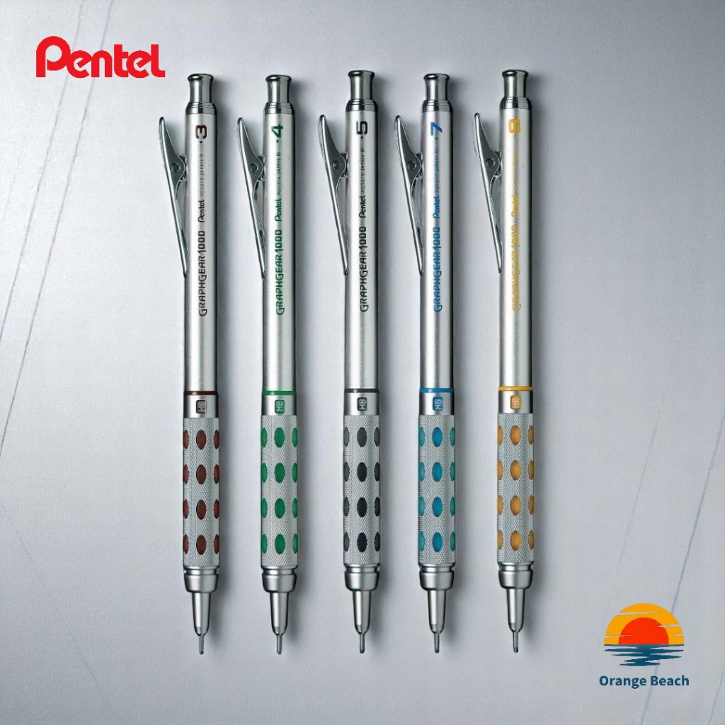 Pentel GraphGear 1000/Bút chì kỹ thuật chuyên nghiệp/Ngòi thu gọn/Kim loại cao cấp