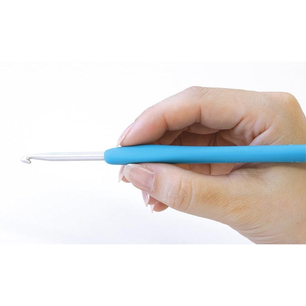 Clover Amure Bo Moc Crochet 8 Cai Nhat Ban/Tay Cam Ergonomic Cong 3D/Nhom/2-6mm Day Du