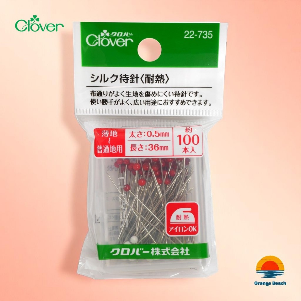 Clover Silk Pin Ghim May Chiu Nhiet Dau Kinh/22-734 Mong 0.4mm&22-735 Chuan 0.5mm/Nhat Ban