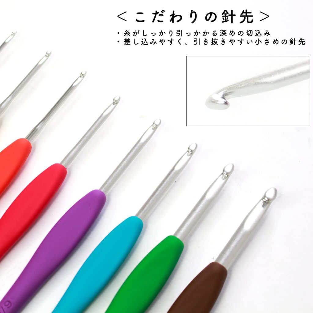 Clover Amure Bo Moc Crochet 8 Cai Nhat Ban/Tay Cam Ergonomic Cong 3D/Nhom/2-6mm Day Du