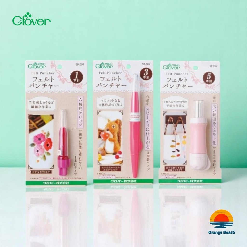 Clover Felt Puncher Dung Cu Cam Len Nhat Ban/1 Kim 3 Kim 5 Kim/Thu Cong Len Da Phong Phu