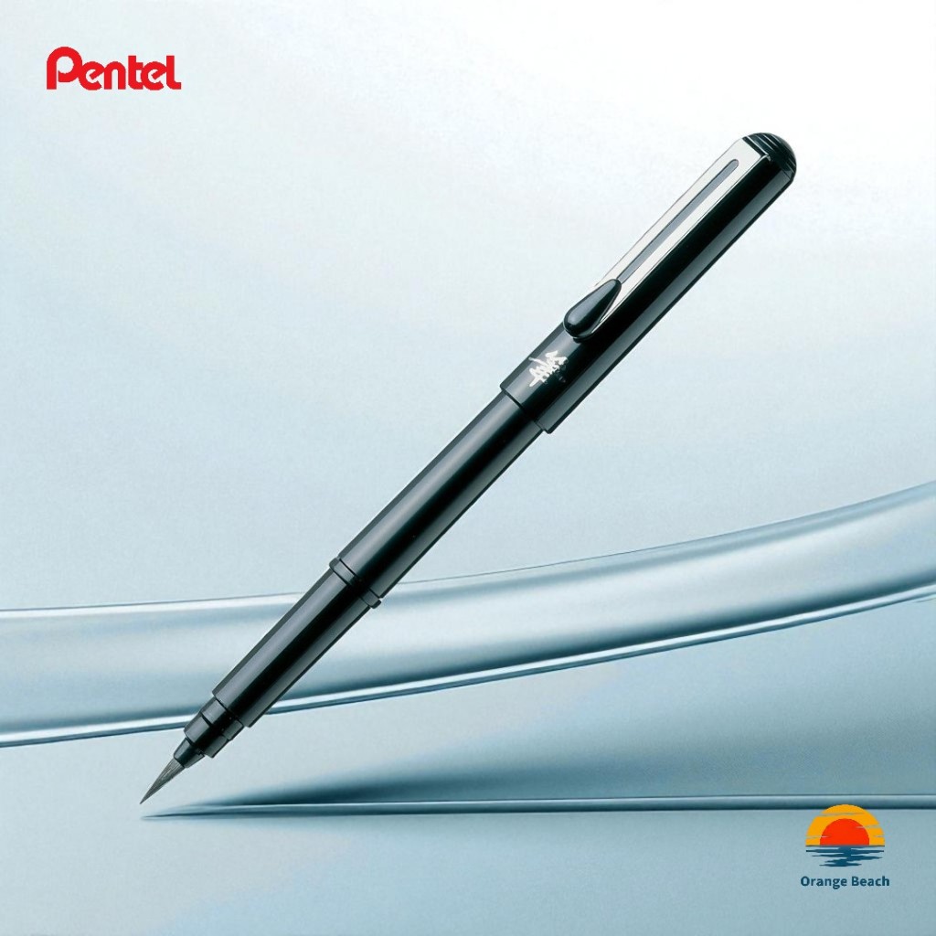 Pentel But Long Bam Tay XGFKP-A/Dau But Nylon Trung/Muc Den Pigment/2 Cartridge/Nhat Ban