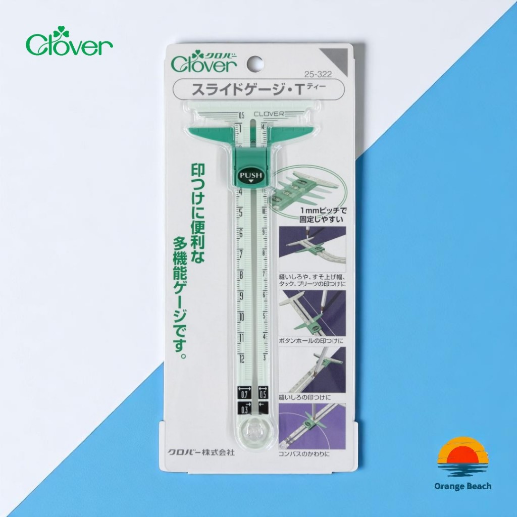 Clover Slide Gauge T-Type 25-322 Nhat Ban/Do Duong May/Ve Duong Cong/Compass/Polycarbonate