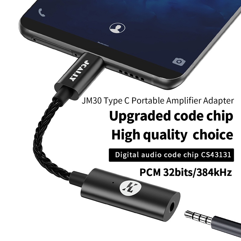 Bộ Chuyển Đổi Âm Thanh Kỹ Thuật Số JM30 JM30L DAC CS43131 Type C Sang 3.5 Phù Hợp Với Điện Thoại Android