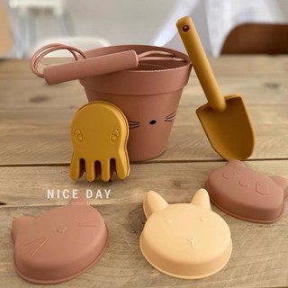 Bộ 6 Đồ Chơi Xẻng Xúc Cát Bằng Silicon Mềm Dành Cho Trẻ Em
