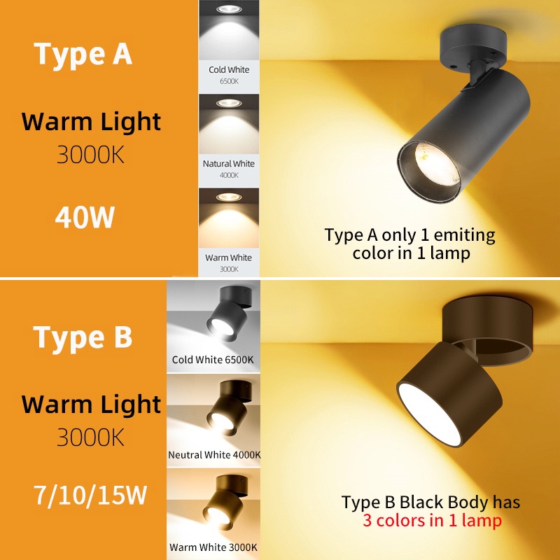 Đèn Âm Trần 3 màu Đèn Led Âm Trần COB đèn ốp trần Có thể gập 7W 10W 15W 40W Đèn Ống Bơ Đèn Rọi Trang chủ Trang trí chiếu sáng Phòng khách / Phòng ngủ / Hành lang / Hành lang Đèn chiếu sáng bề mặt