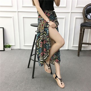 Chân Váy midi Dài In Hoa Một Mảnh Phong Cách Thái Lan Dành Cho Nữ