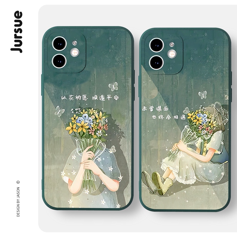 Ốp lưng JURSUE hoạt hình cặp đôi dễ thương đẹp Cho iPhone 17 Air 16 15 14 13 12 11 Pro Max SE 2020 X XR XS ip 8 7 Plus kute XYH1283