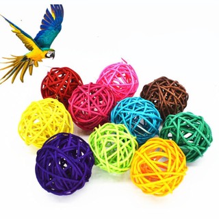 3 cái / 5 cái chim vẹt cắn chơi đồ chơi vẹt đuôi dài mía dệt vine ball pet cage trang trí