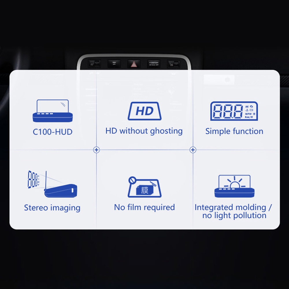 Thiết Bị Hiển Thị Tốc Độ Hud C100 OBD 2 OBD2 Màn Hình Điện Tử Thông Minh Cho Xe Hơi