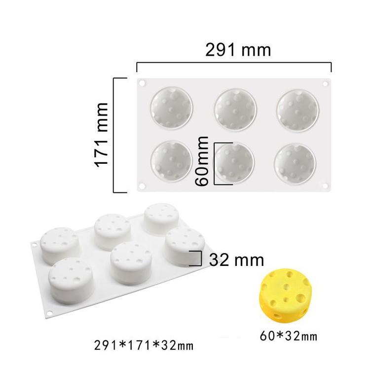 Khuôn silicone 6 Ngăn Làm Bánh mousse Kiểu Pháp