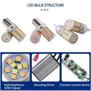 Bóng Đèn LED Canbus 1156 BA15S BAU15S T20 7440 W21W 3030 Hai Màu Sắc Tự Động Bật Tắt Cho Xe Hơi