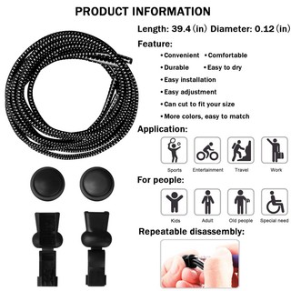1 Cặp Dây Giày Co Giãn Không Cần Buộc 23 Màu Tiện Dụng
