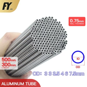 Ống nhôm FUYI 0,75mm dày tường 300mm dài 500mm chất lượng cao, đường kính ngoài 3–7,5mm