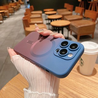 mới! Ốp Điện Thoại Mềm Chống Vân Tay Cho Iphone 11 12 13 14 Pro Max 14Plus Vỏ Điện Thoại Từ Tính Chống Vỡ Có Bảo Vệ Ống Kính
