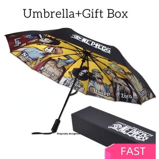 Dù Gấp 3 Khúc Tự Động Chống Tia UV In Hình Nhân Vật Anime One Piece