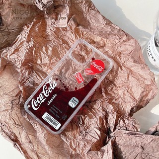 COCA COLA Ốp Điện Thoại Acrylic Chống Sốc Phối Kim Tuyến Nước Cho iPhone 14 13 Mini 12 11 Pro Max X Xr Xs Max 6 7 8 Plus 12Mini Se