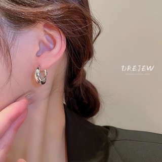 DREJEW Mạ điện Bông tai hình tròn hình học Nhật Bản và Hàn Quốc khí chất bông tai đơn giản bông tai thời trang mới